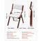 Wooden Folding Chairs with Cushion Portable Foldable Padded Dining Chairs for Kitchen